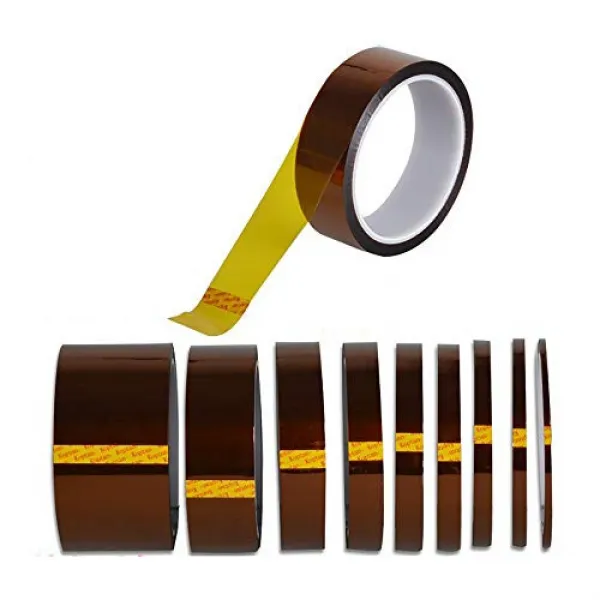 Broadpack high Temperature Kapton Tape 2.5 inch Polyimide Film Tape 60mm x 36Yard for Masking 3D Printing Electric Task Soldering …, Size = 1/2 inch(12mm) x 36Yard 4 Rolls