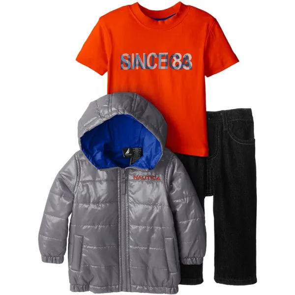 Nautica Baby Boys '3 피스 아우터 버블 재킷 세트 기념비 12 개월