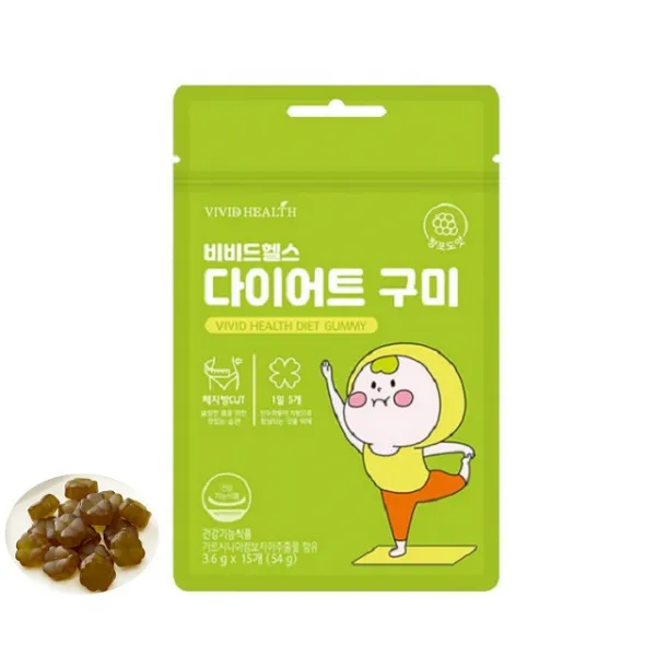 비비드헬스 다이어트구미 청포도맛 3.6g x 15개 5봉 15일분