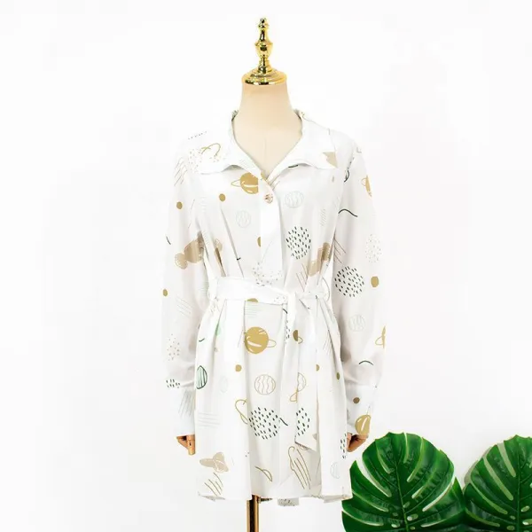 숏 실득 남부부 송 좋다 같은스타일 옷 여성 봄 여름 계절 오피스 플라워 프린트 허리보정