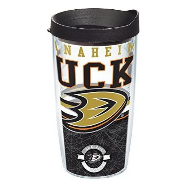 Tervis 1166139 NHL 애너하임 오리 랩 검은 뚜껑이있는 코어 텀블러 16oz, 본상품선택