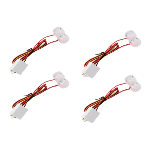 Zeyuan 4pcs 차 트럭 ATV LED 스트로브 빛 섬광 비상 사태 경고 램프 전구, 녹색 빨강 + 파랑