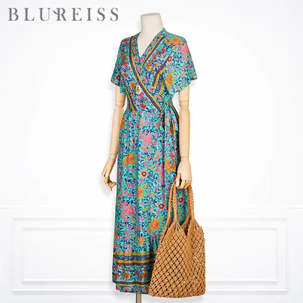  블루레이스 에스닉나염랩원피스_bim1op4201