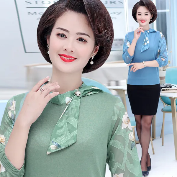 블랙바바 여성 프린트 니트 티셔츠 빅사이즈a19090348