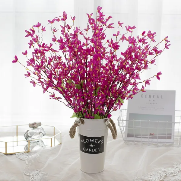 어반30 인테리어 조화 장식 해바라기 거실 가짜 꽃 TV 옆의 티테이블, 네이비+2퍼플 봄맞이+고철통