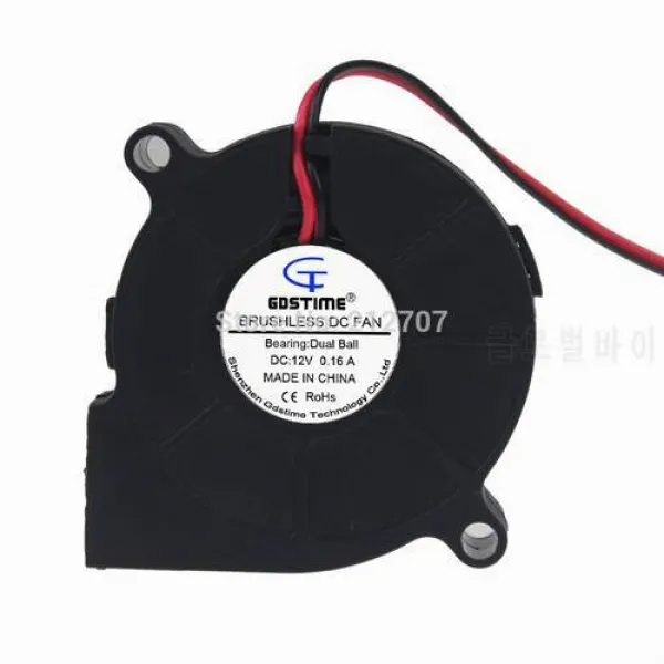 Gdstime 5015 방사형 터보 블로어 DC 12V 볼 베어링 50mmx50mmx15mm 5cm 50, 상세내용참조