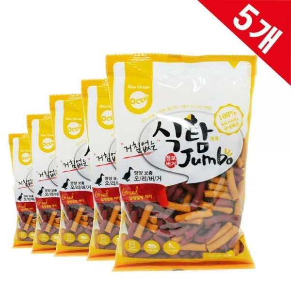 식탐 점보 오리버거 200g - 5개묶음 강아지체중조절간식 강아지간식 영양간식 애견체중조절간식 훈련간식, 1개