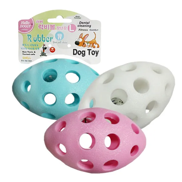 헬로도기 강아지장난감 러버 럭비방울볼l 색상임의 단품