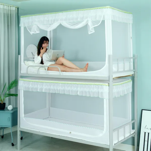 어반30 실내용 침대 텐트 사각 모기장 몽입방 학생모기장 기숙사 침실에는 방진 천장, 노란색 아랫도리 10*19*09m