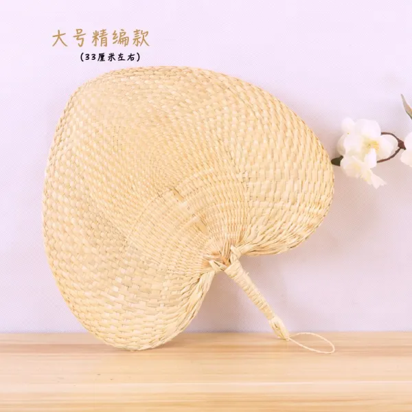통 부채 동양식 나무 시원 여름 왕 전통 대형 휴대용 부채춤 선물, 30cm 이상 (더 큰 미세 직조 모델)개