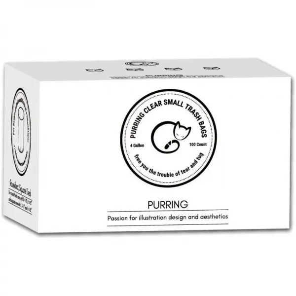 심플한 일러스트레이션의 미학적 그림이있는 투명한 작은 쓰레기 봉투 빠른 분배가 가능한 4 갤런 쓰레, 1