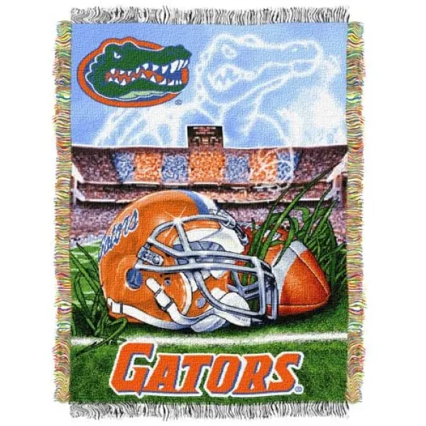 공식적으로 승인 된 NCAA Home Field Advantage 직조 태피스트리 담요 48 x 60 다색 (Florida Gators), Florida Gators