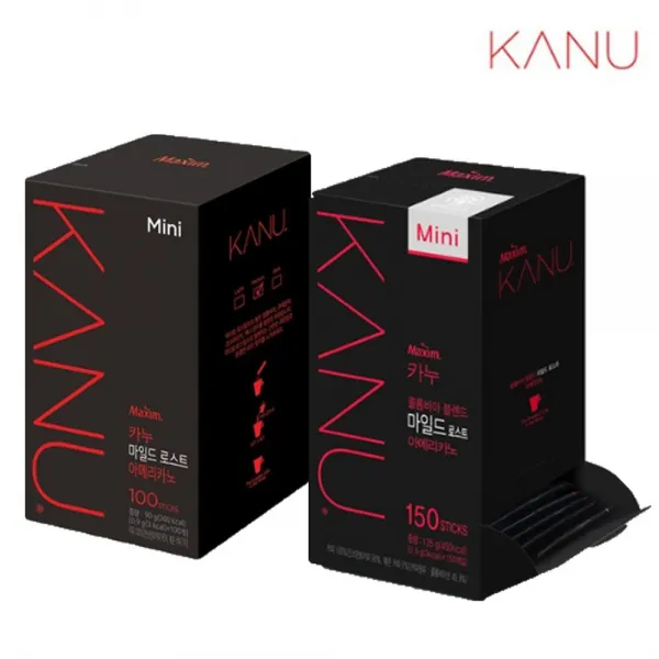 맥심 카누 마일드 로스트 미니 아메리카노 원두커피 랜덤사은품 증정 100T 150T 커피, 100매입