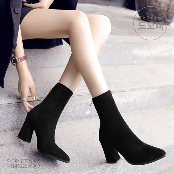 도오빠 여성 부츠 부츠힐 하이힐 앵클부츠 여자부츠 스웨이드 가을 겨울 신발 여성화 20대 30대 패션 데일리 슈즈
