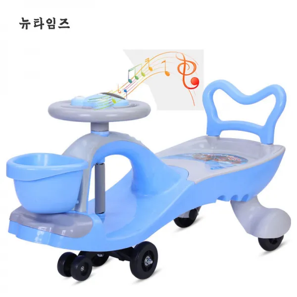 뉴타임즈 붕붕카 어린이는 아기 장난감을 비틀어 옆으로 젖혀 미끄러지지 않게 하고 흔들흔들하며 계집아이의 차를 받았다 Xz65 A10 06 블루