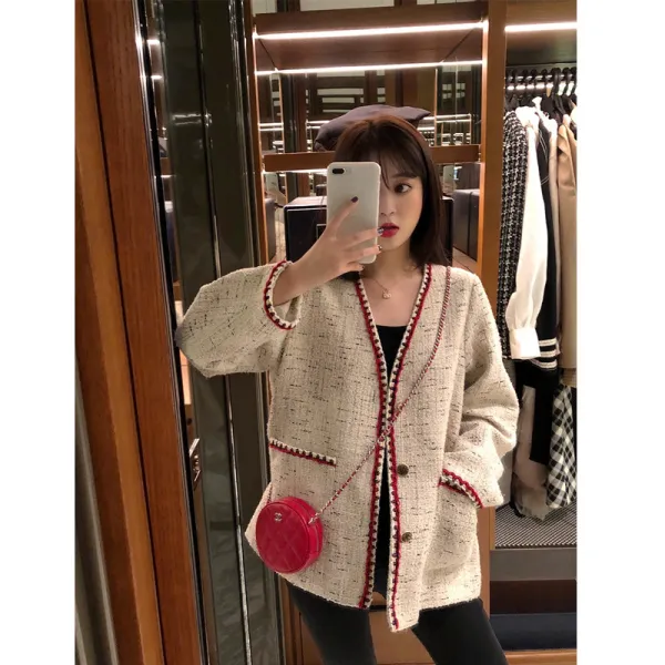 도오빠 여성 코트 자켓 재킷 숏 롱 패션 캐주얼 가을 겨울 봄 여자코트 여자자켓 오버핏 빅사이즈 슬림핏 다양한 연출작은 향기 코트 얇은 섹션 2019 가을 새로운 한국어_68603 98 