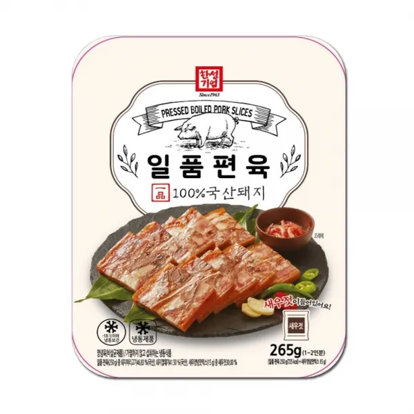 한성기업 한성 일품편육 265g 100%국산돼지 돼지고기 간식 야식 안주, 10개