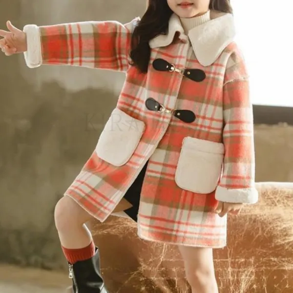 Kirahosi 퀄리티 여성 아동 여아 코트 겨울 캐시미어 자켓 털 모직 코트 패션 보온 3 Ml11 Cc1o1k6q