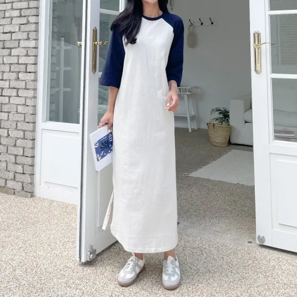 순이들 여성 봄 나그랑 7부 맨투맨 롱원피스