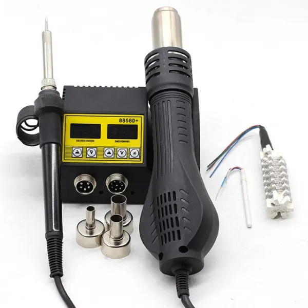 8858D SMD 납땜 역 디지털 표시 장치 BGA 재생산 납땜 역 열기 총 전기 납땜 인두는 8858 8586 858를 격상, 02 B