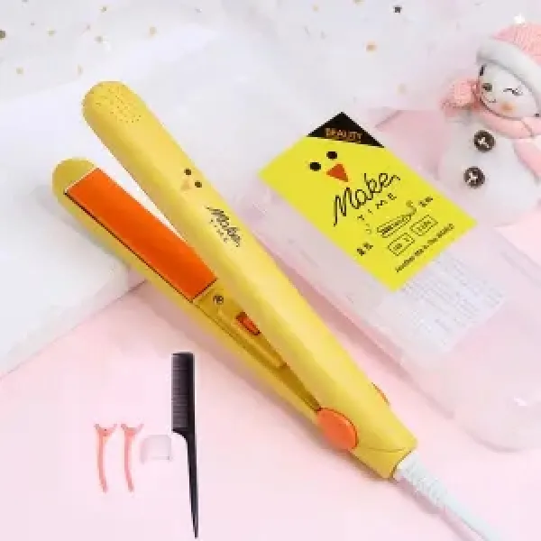 Dec.07 977번 학생 미니클립보드 여닫이 스트레이트 롤 투 헤어 속단추 앞머리말기 망신살빼기z 노 란 닭 1 + 4 수납 함 배달 