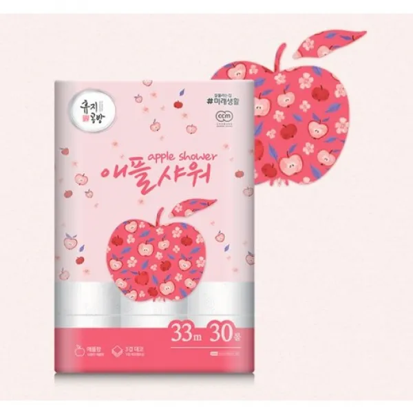 휴지공방 애플샤워 33m 30롤 9팩