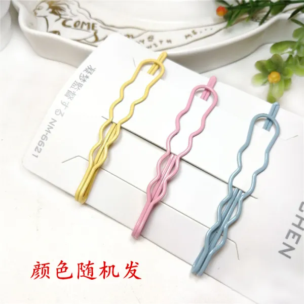 헤어핀 소녀 심플 셀럽 컬러 클립 머리핀 여성측면 싸이드핀 일자형집게