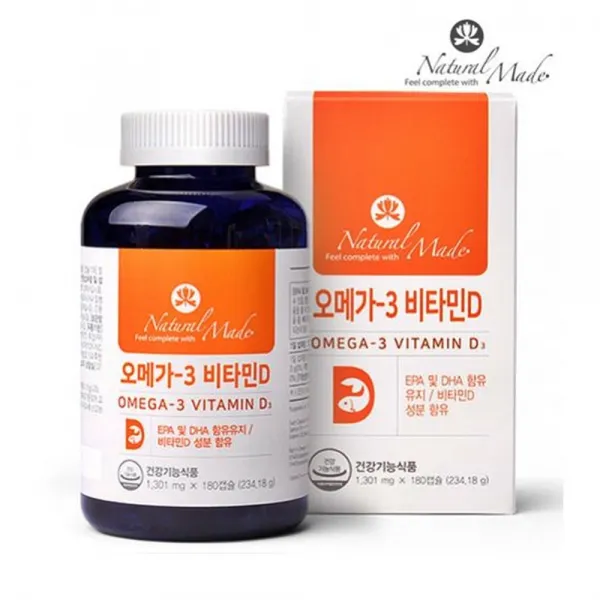 상세참조 비타민D 오메가3 EPA DHA 중성지방 회식 직장인 학생 청소년, 1개, 180X1301mg