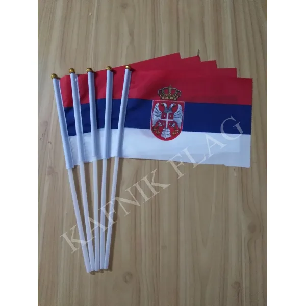 Kafnik 5 pcs 세르비아 손 흔들며 국기 1421 cm 폴리 에스테르 깃발 무료 배송