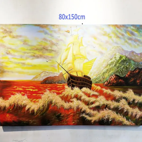 [이라운드몰]Ra Khoi 베트남 출어 유화 80x150cm, 옵션선택