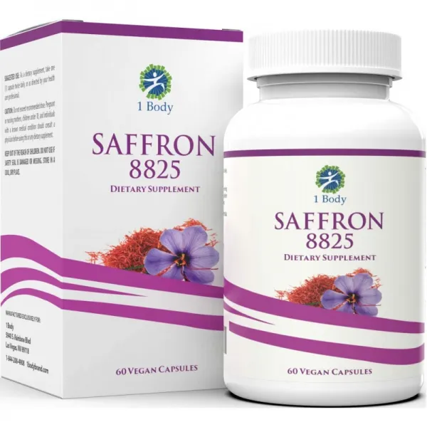 Saffron Extract 8825 – 자극제없이 건강한 체중 감량을위한 자연 식욕 억제제 – 채식 캡슐 당 88.5 mg의, 1