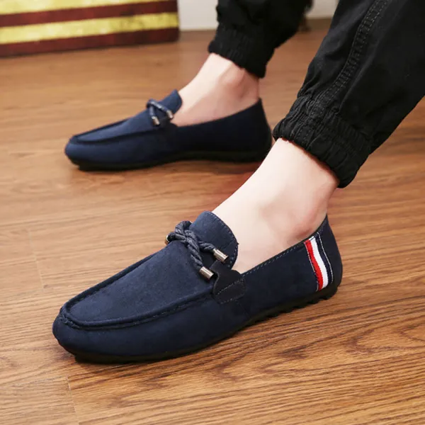 도오빠 남성 스웨이드 신발 로퍼 남자 고급 블랙 레드 선물 신사 정장