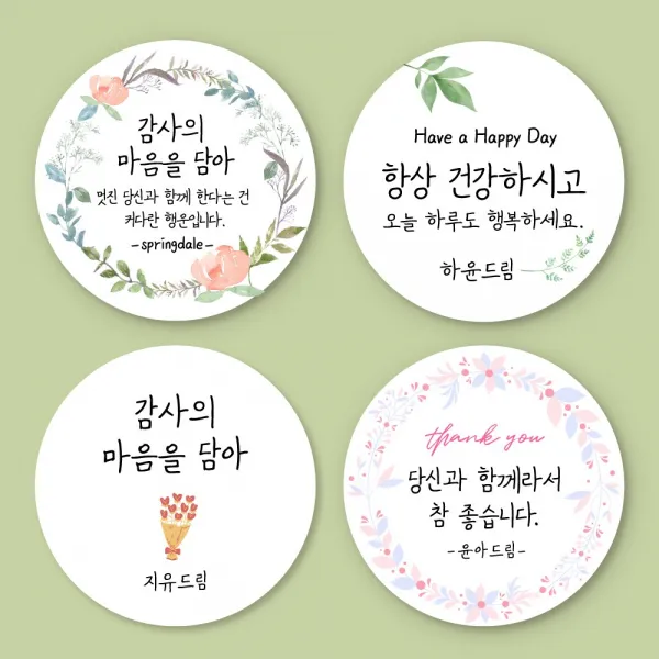 [스프링데일] 응원 합격 감사 답례 땡큐 선물포장 스티커 소량주문제작