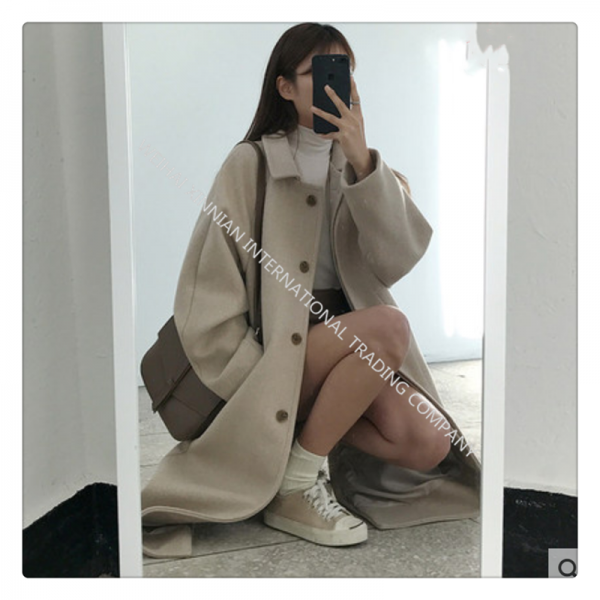 Xn여성 새로운 코트 모직 코트br0621+물컵 증정