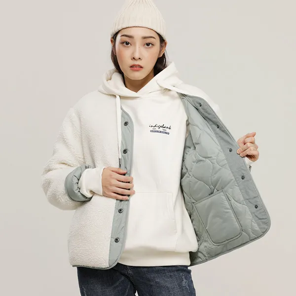 인디고뱅크 이너로 깔끔한 원포인트 남녀고용 기모 후드 맨투맨