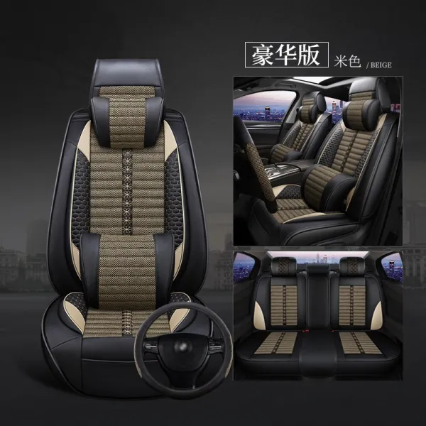 워터윙 자동차의자커버 강회 동약 상냥한 Rs 서풍 S3s2s5 전용 풀팩토리 사계절 통용 린넨 천은 있다 면직 방석 5자리 Xh 베이지 디럭스핏