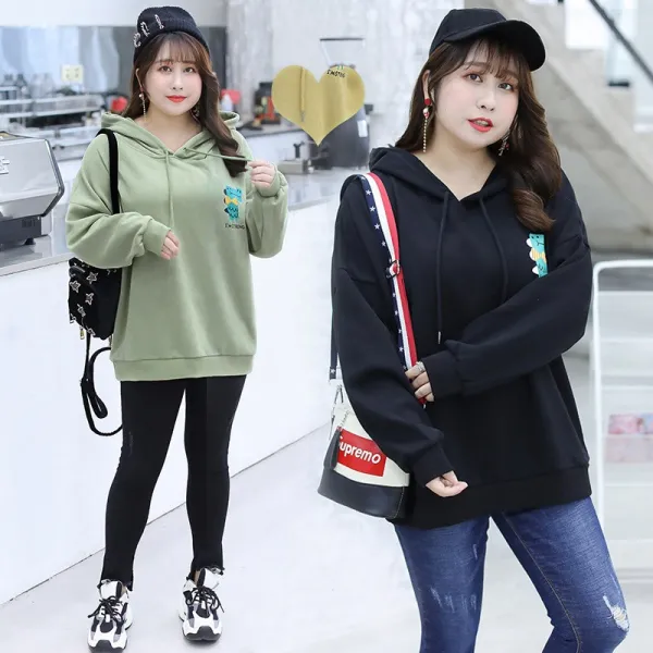 오늘도 자신있게 키스미 2019가을신상 여성 빅사이즈 후드티 여자 후드티셔츠 긴팔후드티 맨투맨 루즈핏 빅사이즈후드티 가을 겨울 5xl까지