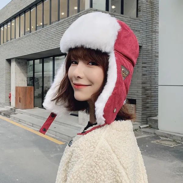 기차머리 겨울 펠트모자 보온 귀목 반다나 추가 융털 솜모자 조남 전동차 방한 보물