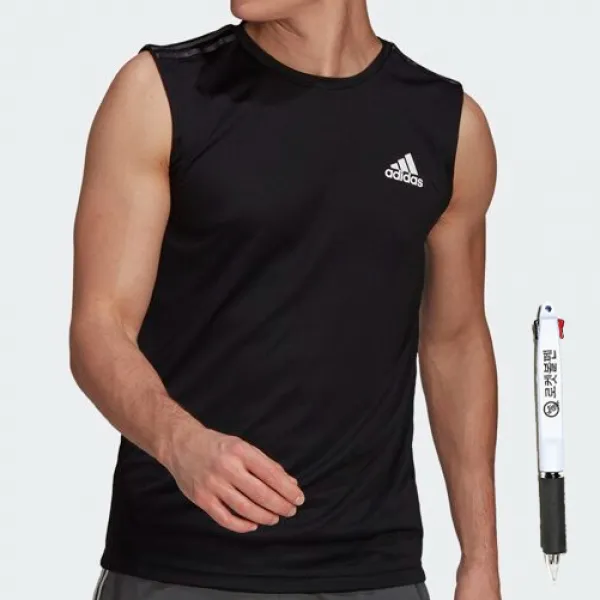 아디다스 3s 남성 민소매 탱크 티셔츠 + 볼펜