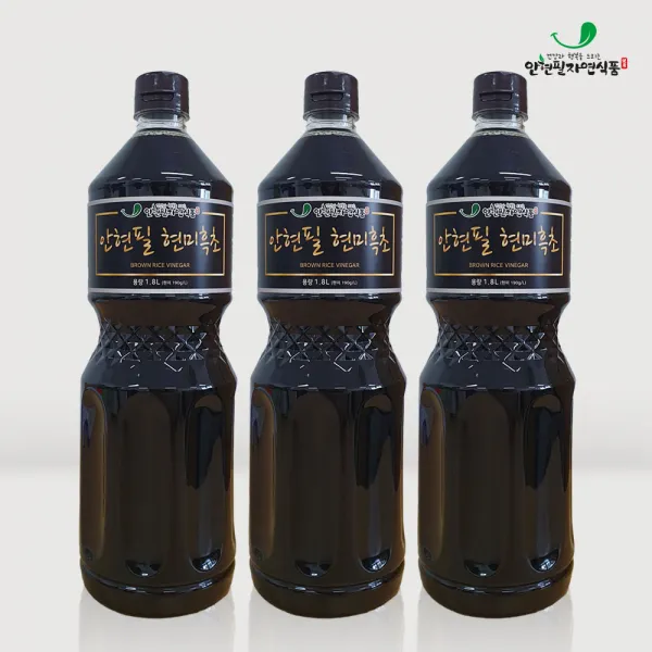 안현필 현미흑초 천연 발효 현미 식초 1.8L 3병, 3개, 1.8L