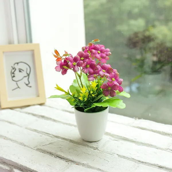 리얼 식물 월계화 디어 분경 함 화분 모방화 나비난 장식 플라스틱 꽃 조화 분재 수박 미니 비닐 꽃6