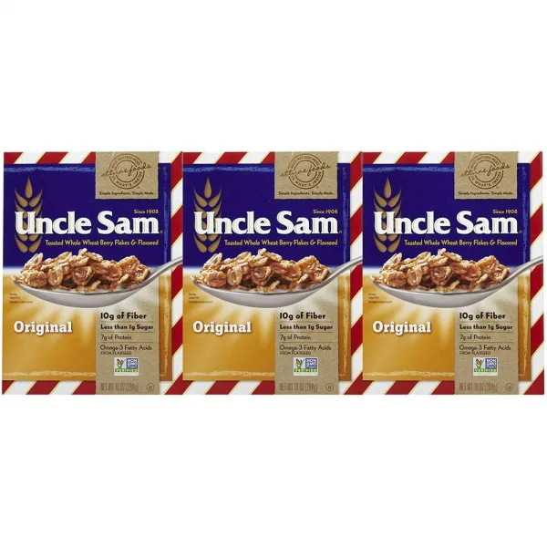 [미국직구]Uncle Sam 토스트 통밀 딸기 조각 아마씨 오리지널 시리얼 박스 10 오즈 3팩, 선택, 상세설명참조
