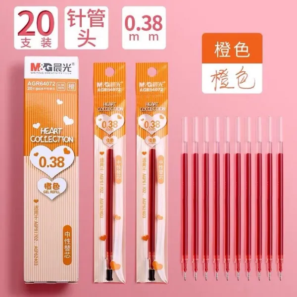 짹짹스앤컴퍼니 검정펜심 아침 햇살 세분 극세사 02MM 4368 근래 모빌 블랙 수성 텔라스오일 재무 전용 노트펜, 1박스 /20 즈 / 1펜꽂이산다, 전 주사기 몸통 /오렌지색 색상 /0