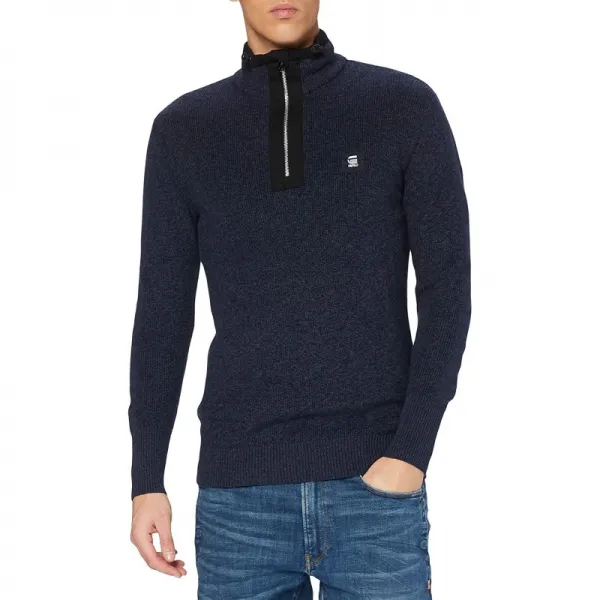 스페인직송 사이즈L G-STAR RAW 유틸리티 건설 하프 지퍼 스웨트셔츠 사토 블루 C560-6067 남성용 L