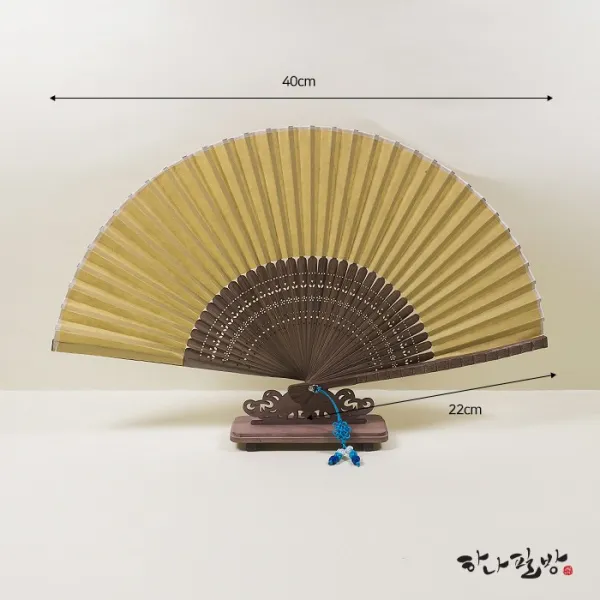 하나필방/겨자색 색부채/한지부채/한지접선/캘리부채, 1