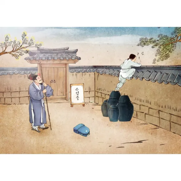 AT683766 뮤럴벽지 어떤 벽이든 잘 붙는 퓨전민속화 뮤럴벽지(접착식)(풀 필요없음)