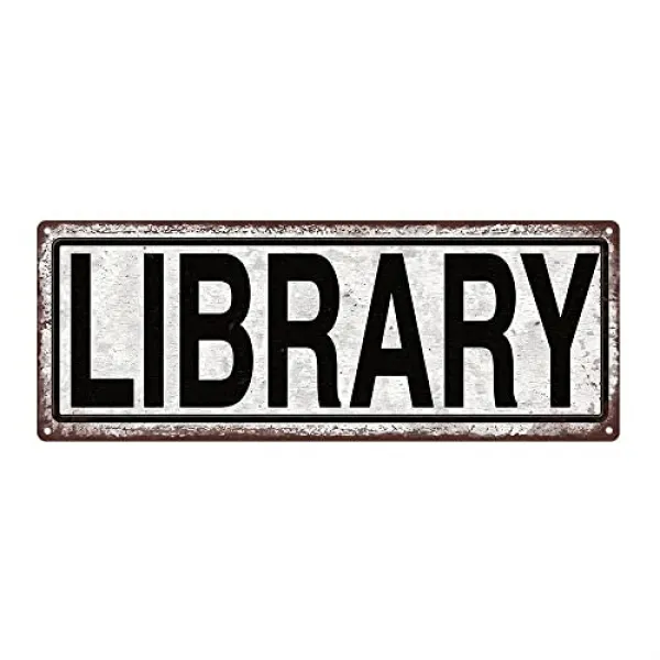 NMT Library 금속 거리 표지판 도서 애호가 책벌레 독서 그녀는 판잣집 - P048501NAYRST03, 기본