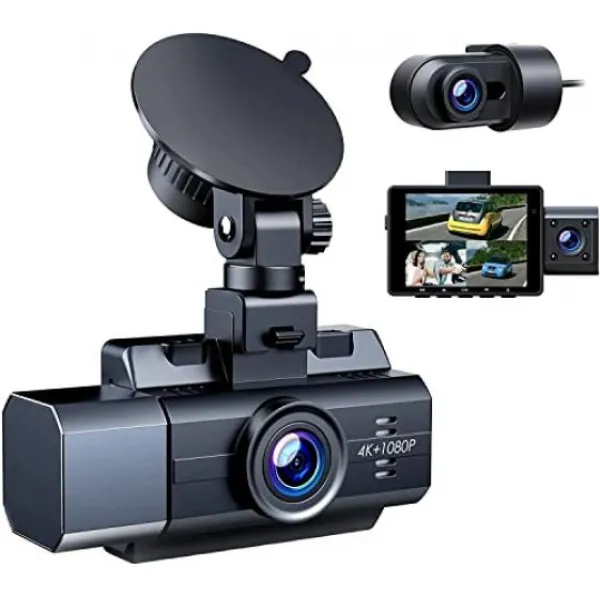 4K초 3카메라 드라이브 레코더 2.4인치 액정 화면 G센서 충돌상시루프 녹화 24시간 주차 감시 SONY 센서 초강 암시 기능 170도 초광각 일본어 취급 설명서 첨부 18개월 보증 기간 256GB까지 대응 CAMBASE