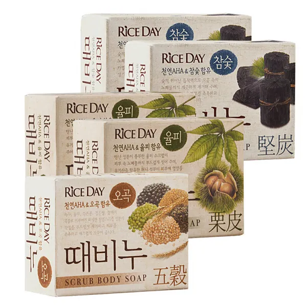 미스데이 (Rice Day) 한국 수입 비누 100g 그룹 오곡 잿물 제거하기 1+ 꿀밤 껍질 잿물 제거하기 2+ 검탄 제거하기 2