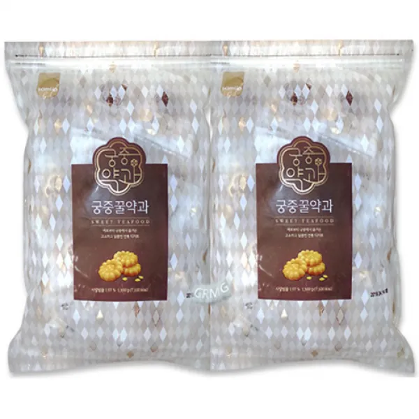 고소 달콤한 궁중의 맛 전통 디저트 약과 간식 벌꿀이 발려있어 더더욱 맛있는 이건약과야 1.5kg, 2팩